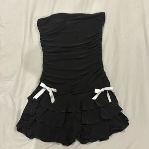 Cute Black Mini Dress with Bows 🎀